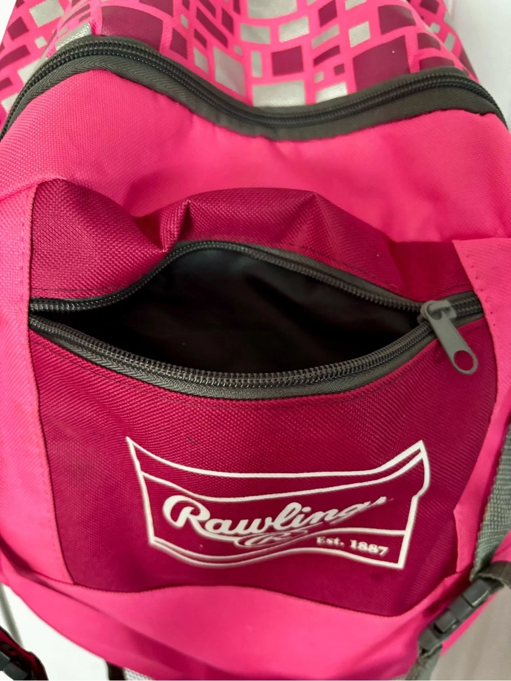 Rawlings Pink & Maroon Logo Softball/Baseball Backpack